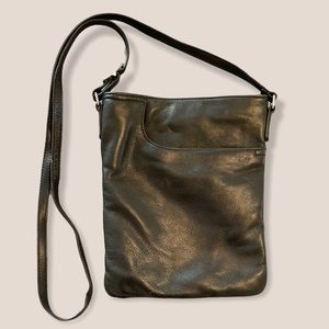 Margot black leather crossbody
